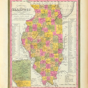 1846 Karte von Illinois
