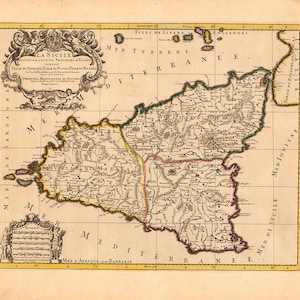 1708 Karte von Sizilien