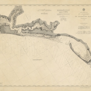1886 Nautical Chart of Saint Josephs and Saint Andrews Bays