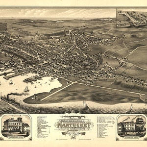 1881 Panoramische Ansicht von Nantucket