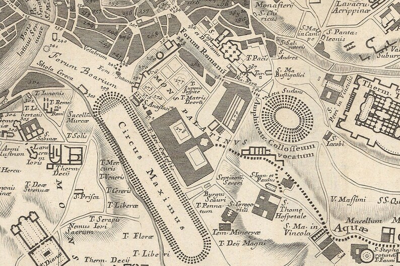 1748 Map of Ancient Rome - Etsy