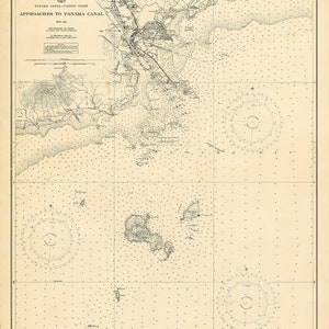 1947 Nautical Chart of the Panama Canal