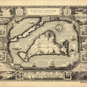 1954 Karte von Martha's Vineyard