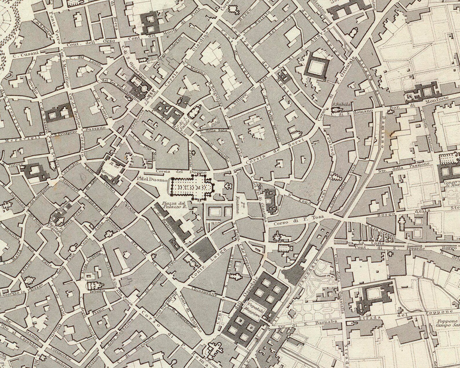 1832 Map of Milan, Italy Etsy