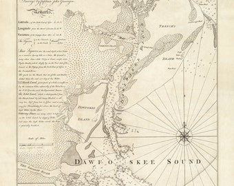 1773 Nautical Chart of Daufuskie Sound