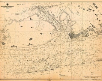 1919 Nautical Chart of Key West Harbor