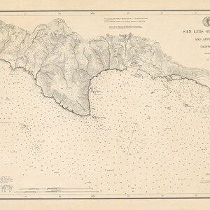 Carta Náutica de 1876 de la Bahía de San Luis Obispo