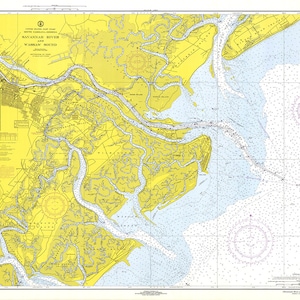 1968 Nautical Chart of Savannah River