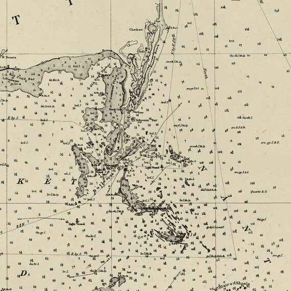 PROVINCETOWN ANTIQUES - A Picture Chart of Cape Cod, Martha's Vineyard and Nantucket Map