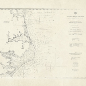 1887 Nautical Chart – Cape Henry to Cape Lookout