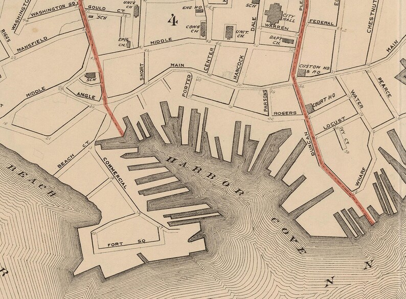 1891 Map of Gloucester, Massachusetts - Etsy