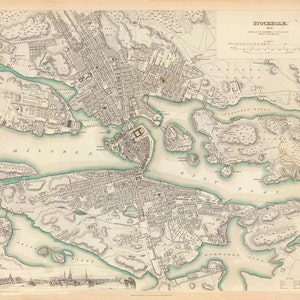 Mapa de Estocolmo de 1838