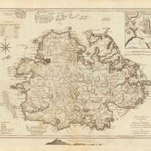 1775-Karte von Antigua