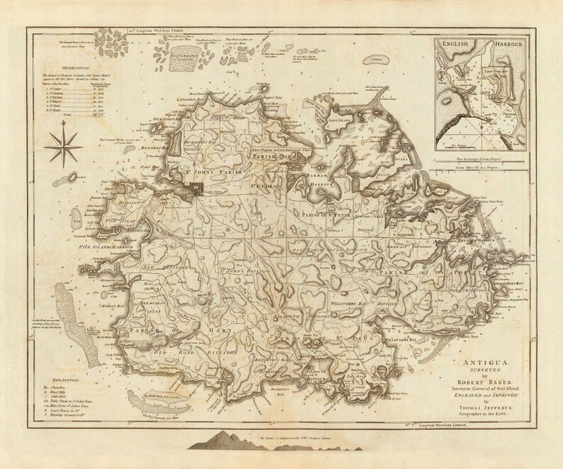 1775 Map of Antigua image 1