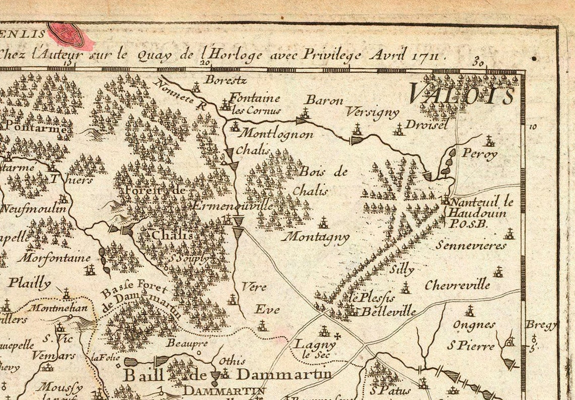 1711 Map of Paris - Etsy