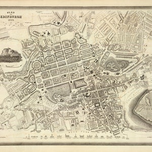 Mapa de Edimburgo de 1844