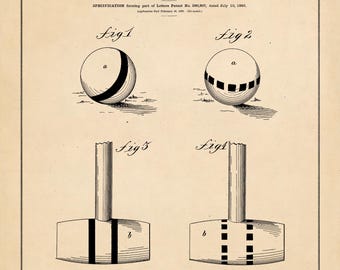 Stampa brevettata del set da croquet