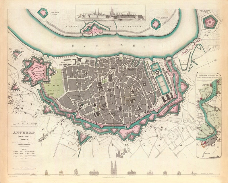 1832 Map of Antwerp