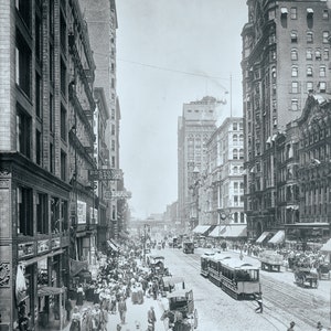 Vintage Fotografie der State Street in Chicago um 1900