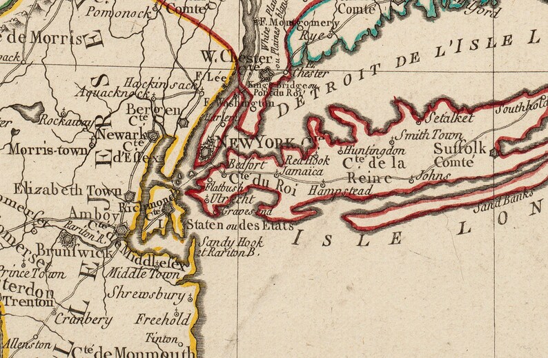 1777 Map of Northeast America - Etsy