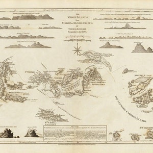 Mapa de 1775 das Ilhas Virgens