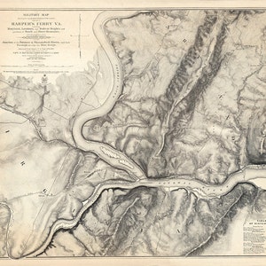 1863-Karte von Harpers Ferry
