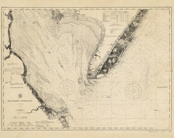 1910 Nautical Chart of the Delaware River