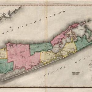 1840, carte de Long Island