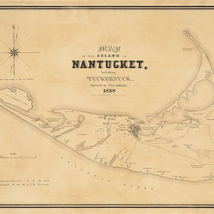 1838-Karte von Nantucket