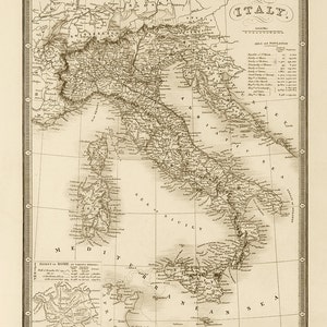 1864 Map of Italy