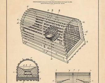 Stampa di brevetto della trappola per aragoste