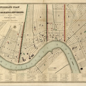 1845-Karte von New Orleans