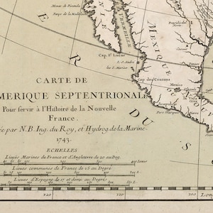 1743 Map of North America - Etsy