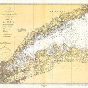 Carta náutica de Long Island Sound de 1934