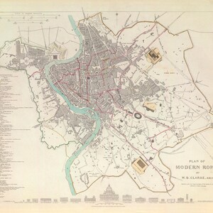 Carte de la Rome moderne en 1830