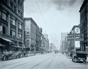 Fotografia d'epoca di Main Street, Memphis c1907