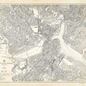 1910 Seekarte des Innenhafens von Boston