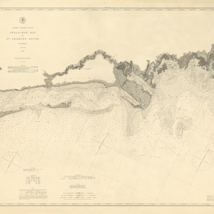 Nautische kaart van Apalachee Bay en St Georges Sound uit 1883