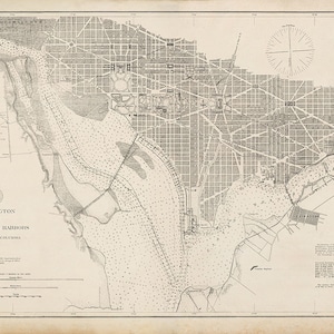 Carta Náutica de 1882 dos portos de Washington e Georgetown