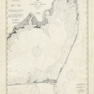 1899 Nautical Chart of Pamlico Sound