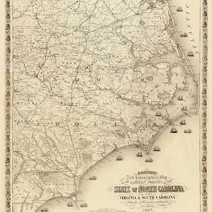 1863 Map of North Carolina