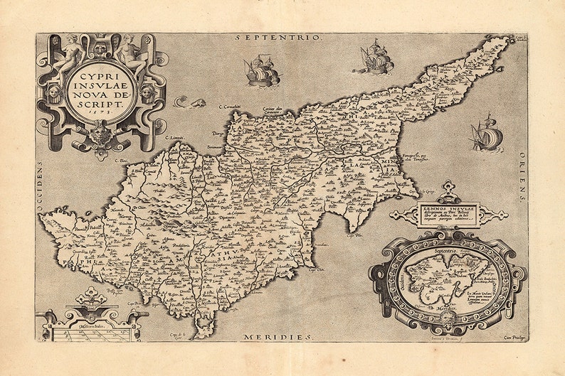 1573 Map of Cyprus - Etsy