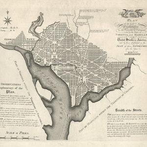 1792 Kaart van Washington D.C.