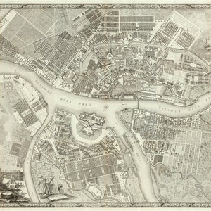 1753 Map of St. Petersburg, Russia