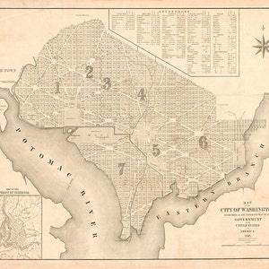 1850 Kaart van Washington D.C.