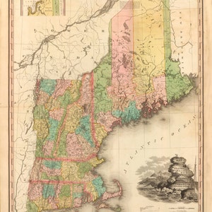 1833 Map of New England