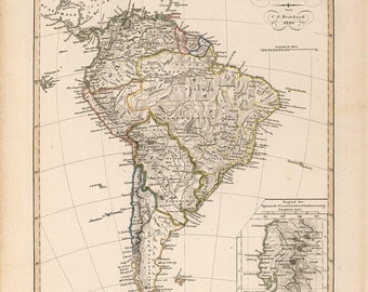 Mapa de América del Sur de 1820