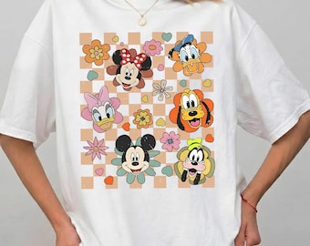 Koszula w kratkę z motywem Myszki Miki i Przyjaciele w stylu vintage, koszulka rodzinna Disney, festiwal kwiatów i ogrodów Disney Epcot 2026, bluza z kapturem Disney dla dziewczynek