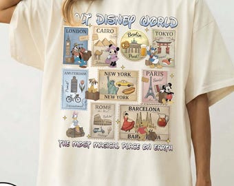 Koszulka „Najbardziej magiczne miejsce na Ziemi”, koszulka vintage „Myszka Miki i przyjaciele” z 2026 r., koszulka retro ze znaczkiem Disney World, bluza z kapturem „Rodzinna wycieczka” z Magic Kingdom