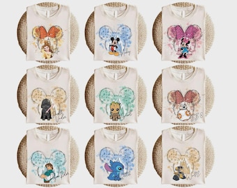 Spersonalizowana koszulka Disney Mickey Friends, koszulka z postaciami Disney, koszulka Disney Princess, koszulka Star Wars, koszulka Toy Story, rodzinna koszulka Disney
